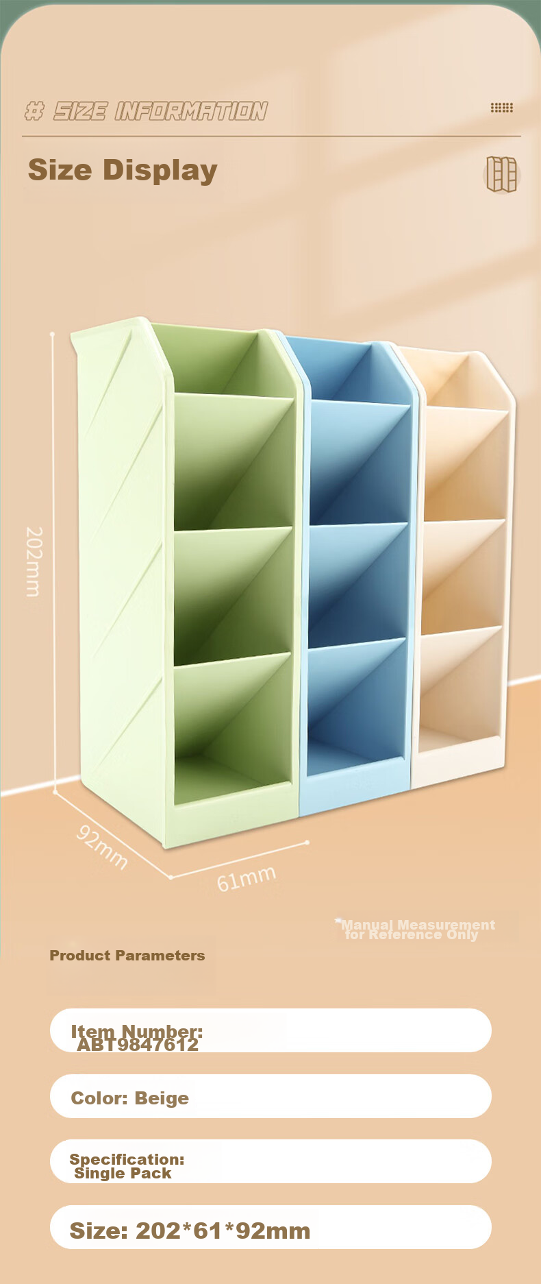 M&G [Hot Product] Stationery Slanted Pen Holder, Student Office Supplies Desktop Storage Box, Beige Single Pack ABT98476 7