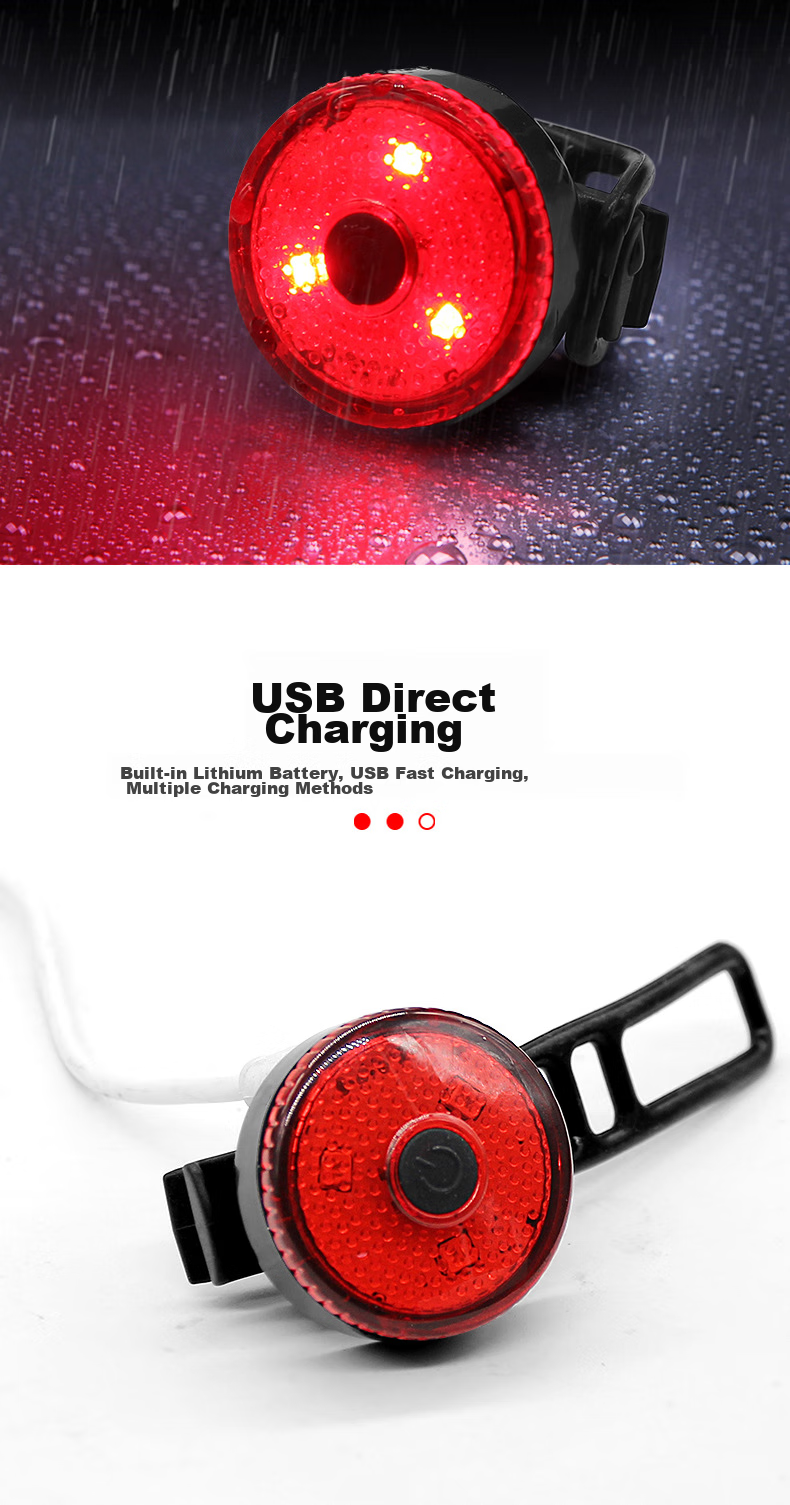 BIKEBROS Bicycle Taillight, Creative Outdoor Night Riding, USB Rechargeable, Cycling Safety Warning Light, Road Mountain Bike, Long Versio 5