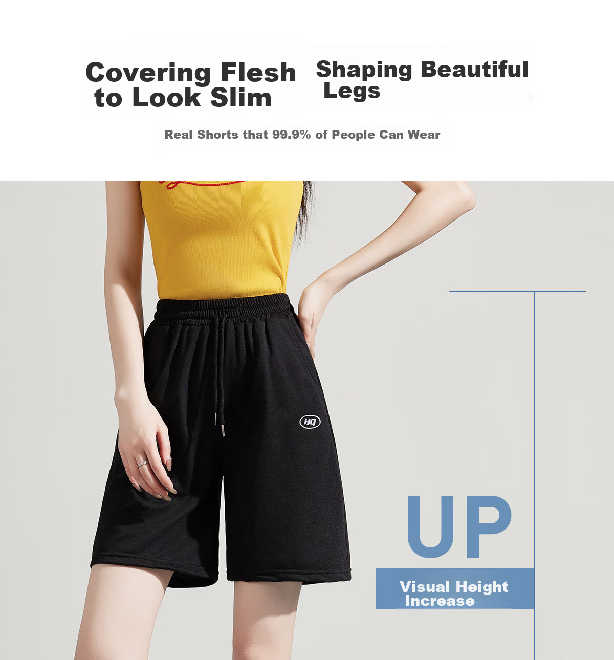 Halo Queen Women's Sports Shorts for Travel, Spring And Summer Casual Student High-Waist Mid-Length Pants, Loose-Fitting Running Shorts HW1KX61 6