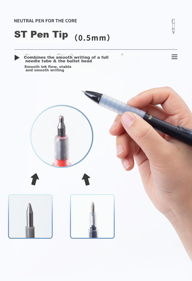 M&G Stationery G-5 Retractable Gel Pen Refill 0.5mm, Signature Pen Refill, Student Quick-Drying ST Tip Pen Refill, Office Supplies, Compatible with 1008/K35/S01, Red, 10 Pieces/box 3