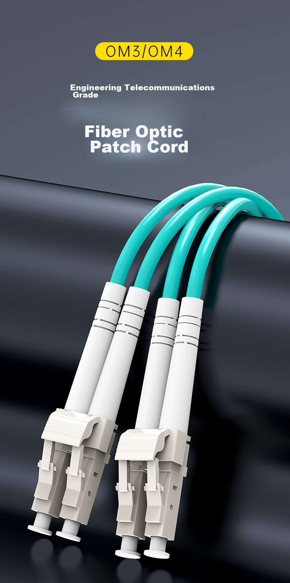 SK-LINK Fiber Optic Patch Cable, LC-LC 10 Gigabit Multi-Mode OM3 Telecom-Grade Dual-Core Fiber Optic Cable, 15 Meters, LZSH Low Smoke Zero Halogen, SK-TX10GMM 1