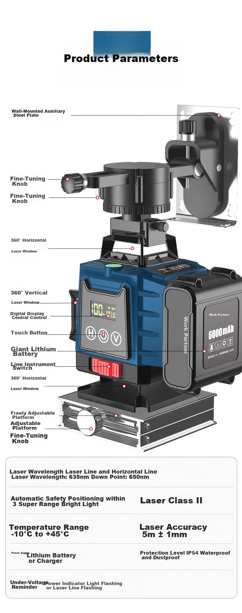 Huixiang 16-Line Infrared Level, High-Precision, Strong Light, Automatic Leveling, Green Light, Outdoor Use 14