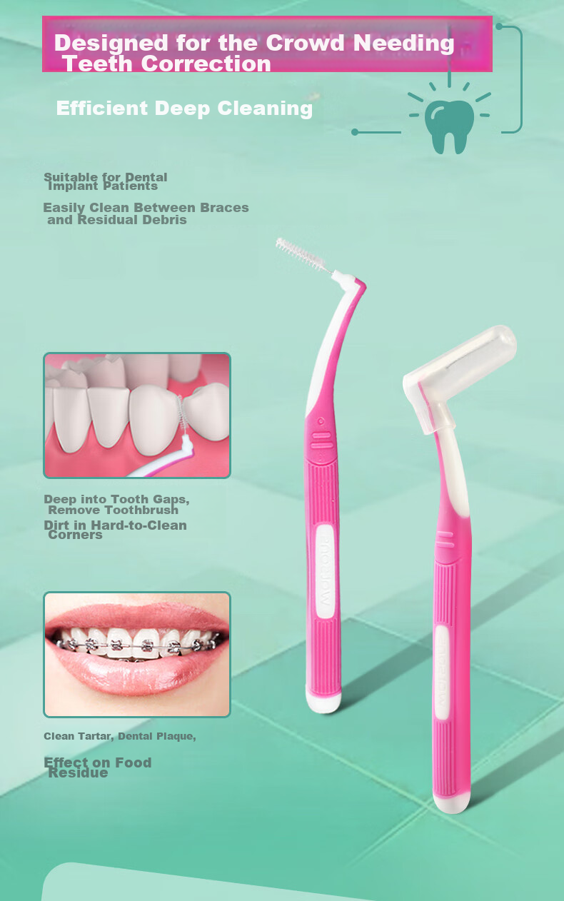 Watsons L-Shaped Interdental Brush, 6 Pieces, Back Row Interdental Brush, Tooth Gap Brush, Teeth Cleaning, Tooth Tip Freshener, Old Packaging Randomly Shipped 5