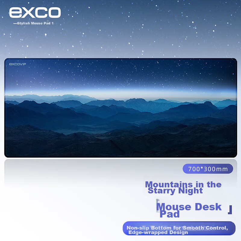Игровой коврик для мыши EXCO Mountain Starry Night, большой, для компьютера, 700x300 мм