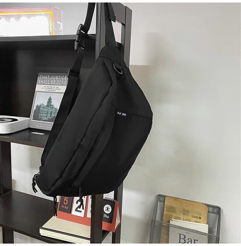 Warrior Crossbody Bag for Men, Trendy Hong Kong Style Chest Pack, Large Capacity Workwear-Style Casual Shoulder Bag, Cycling Sports Waist Pack, Chest Bag 17