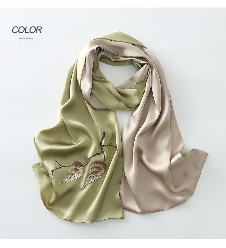 Shanghaigushi Silk Scarf for Women, Double-Layer Embroidery, 100% Mulberry Silk, Gift Box for Mom on Mid-Autumn Festival, Birthday Present, Purple And White 15