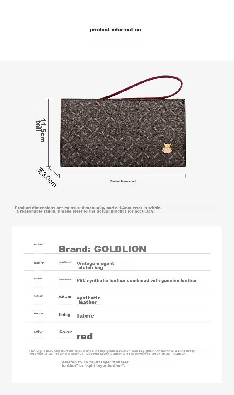 Goldlion Women's Handbag, Vintage Elegant Printed Clutch Purse, Birthday Gift 8