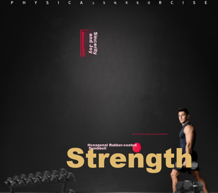 Chengyue Rubber-Coated Dumbbells for Men And Women, Hexagonal Home And Commercial Professional Gym Solid Steel Equipment Combination Set 3KG*2 1