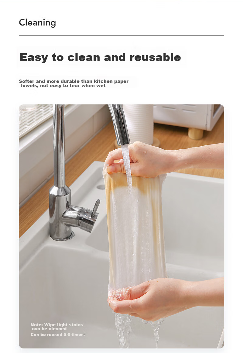 LYNN Lazy Person's Wipes 20*20cm [200 Sheets] Disposable Wipes Dishwashing Cloths Kitchen Paper Towels Kitchen Wipes 6