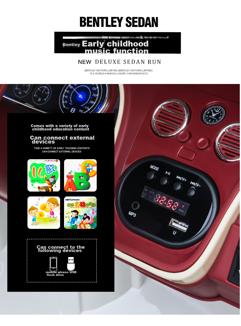 BeRica Children's Electric Car, Four-Wheel Vehicle, Two-Seater Bentley, Remote Control Toy Car for Kids, Rideable Toy Car, Baby Gift 11