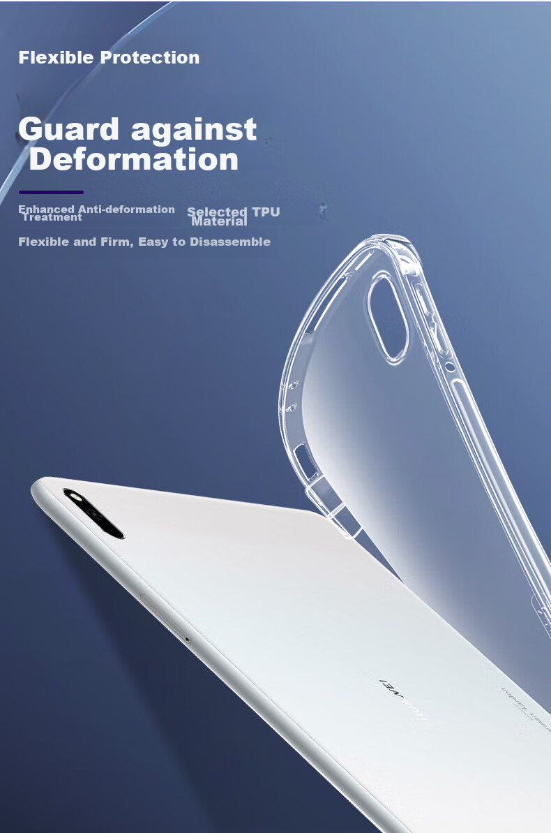 Freeson Protective Case for Huawei MatePad SE Tablet 2024 Model 11-Inch, Slim Full Coverage with Four Corner Airbags, Shockproof Transparent TPU Soft Shell, Clear 2