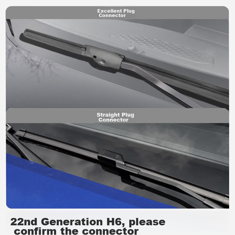 Deyun Boneless Car Wiper Blades, Quiet And Wear-Resistant Rubber Strips, for Great Wall Haval H6/21 to 25 Models, with Plug-In Interface 5