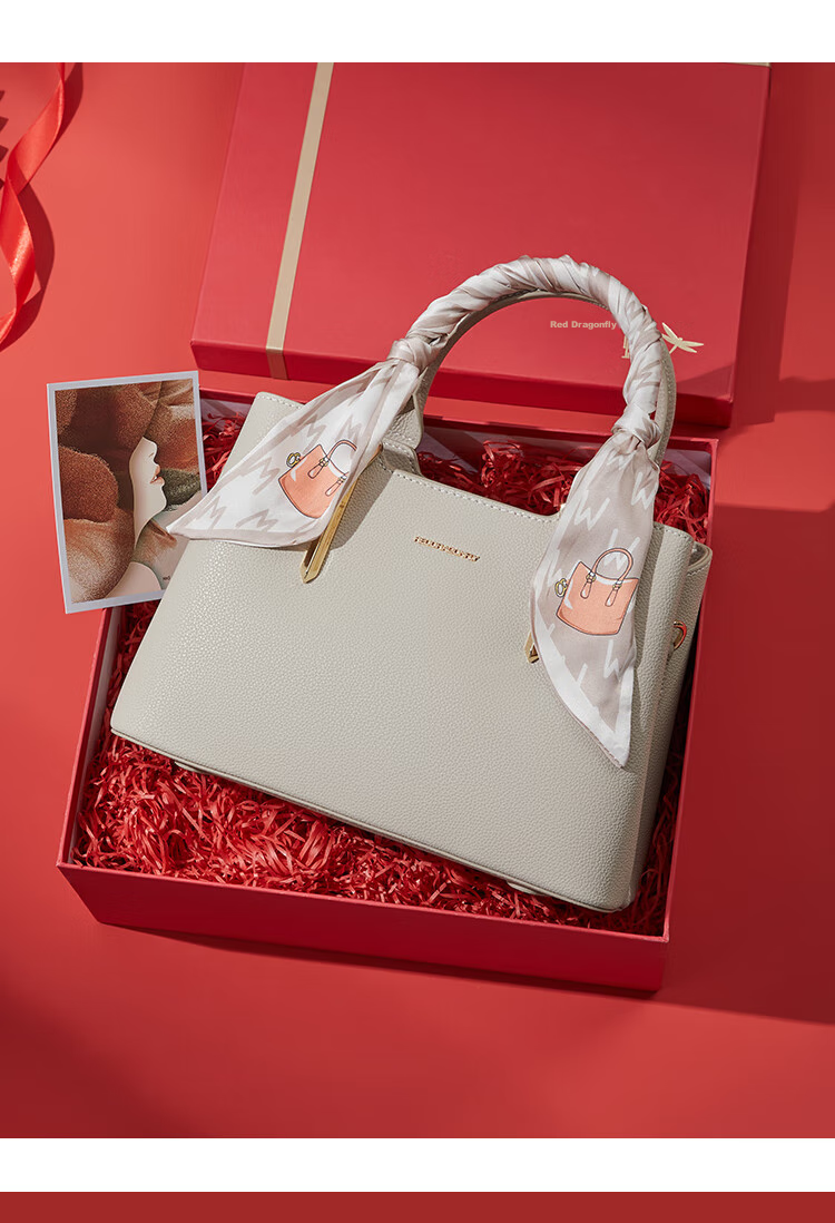 RED DRAGONFLY 2026 New Women's Handbag, Cowhide Crossbody And Handheld Bag, Birthday Gift Box for Wife Or Mother 4
