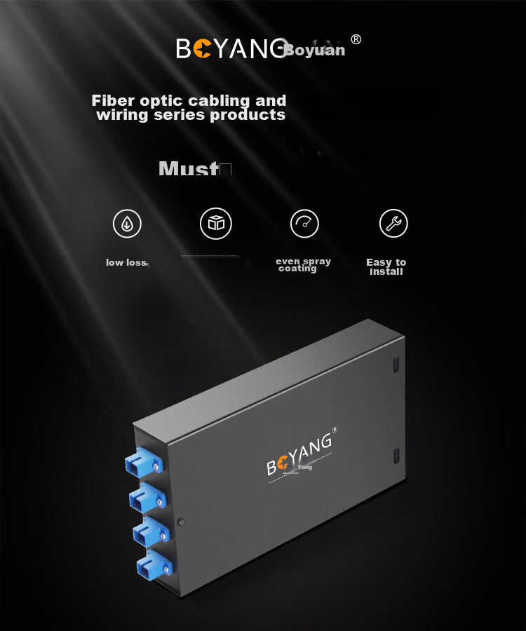 BOYANG BY-8SC 8-Port Desktop Fiber Optic Terminal Box Fully Equipped Single-Mode Pigtail Fiber Cable Fusion Splice Box Telecom-Grade Wall-Mounted Extension Box 1