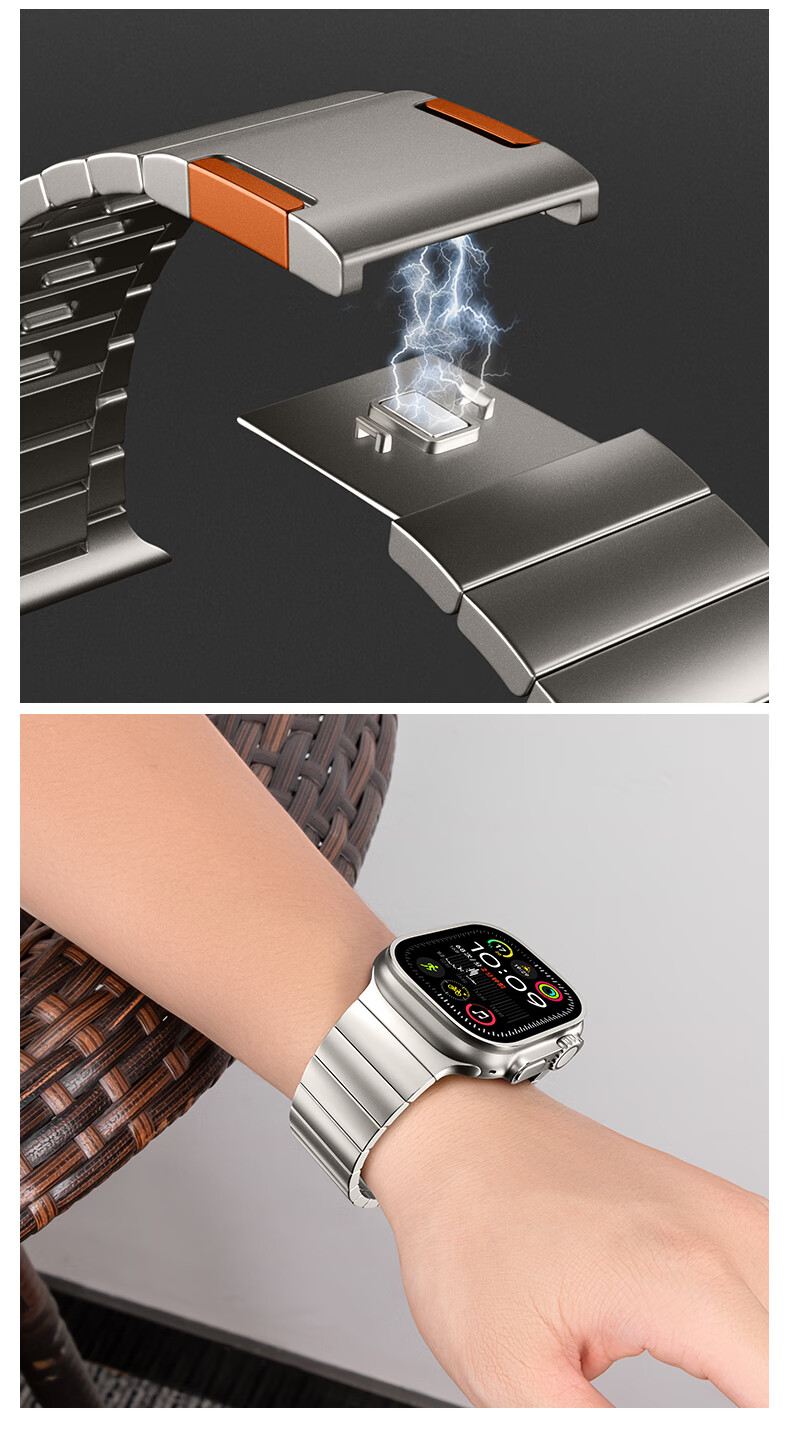 BHO Metal Magnetic Strap for Apple Watch Ultra 4, Series 12/11, Stainless Steel Band for iWatch Series 10/9/8/7/SE3/Ultra 3 9