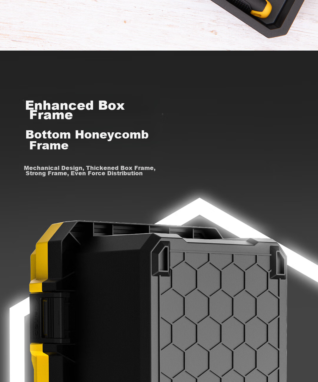 Deli Reinforced Toolbox, Empty Plastic Storage Box, Multifunctional Repair Household Hardware Organizer, 18 Inches 10