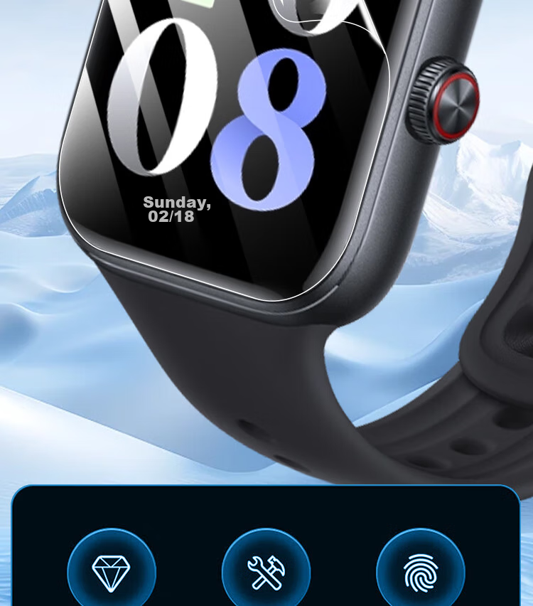 ESCASE [Two-Pack] Screen Protector for IQOO/Vivo Watch GT, Hydrogel Film, ESIM Version, Curved Full Coverage Anti-Scratch Protective Film 2