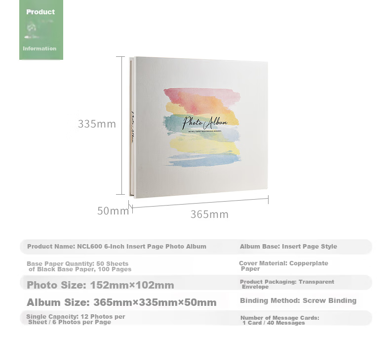 Nakabayashi Zhonglin NCL Photo Album, 6-Inch, 600 Large Capacity Pages, Insert-Style Photo Collection, NHFP-766654, Yellow Layered Color, 600 Pages 17