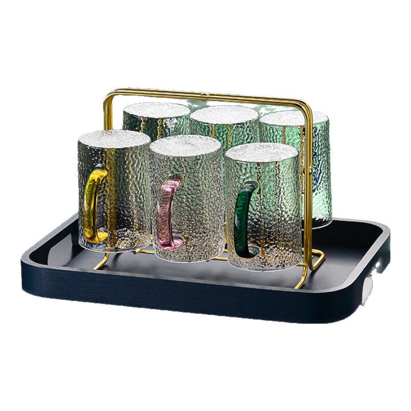 FANKAQI Stylish High-Temperature Resistant Borosilicate Glass Cup Set with Handles for Women's Drinking Glasses