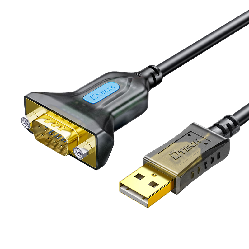 DIT USB to RS232 Serial Cable DB9 Male Industrial Grade COM Converter PLC Debugging Cable FT231XS Dual Chip with Indicator Light IOT5076B-3M