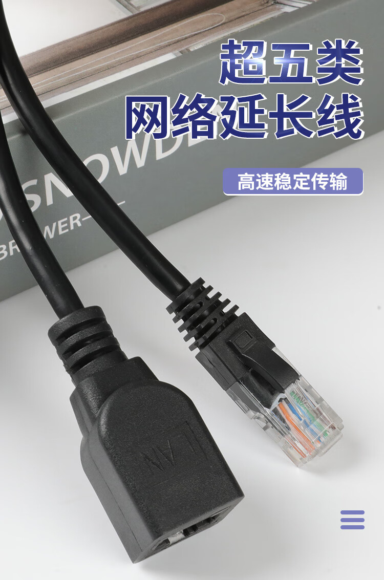 HAILE RJ45 Network Cable Extender, Cat5e Ethernet Port Connector Extender, Gigabit Network Broadband Interface Connection Cable, 1 Meter, HT-202H 1