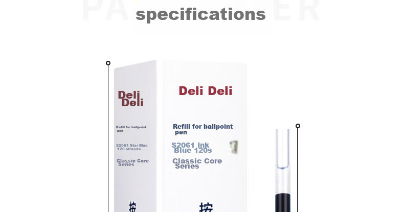 Deli Black Pen Refill, Retractable Gel Pen Refill for Students And Office Use, Signature Pen Ink Refill, 0.5mm Bullet Tip, S01/S08/1008/K35 Compatible, Black, 20 Pieces/box S206 23