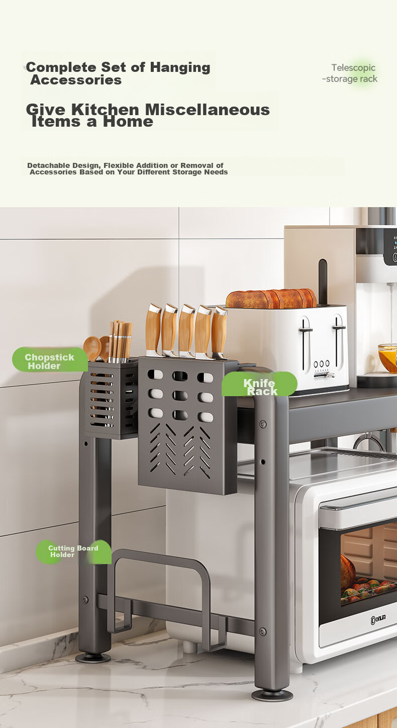 Shuaishi Kitchen Storage Rack for Rice Cooker, Oven, Microwave Oven, Countertop Multi-Layer Kitchen Storage Shelf 8