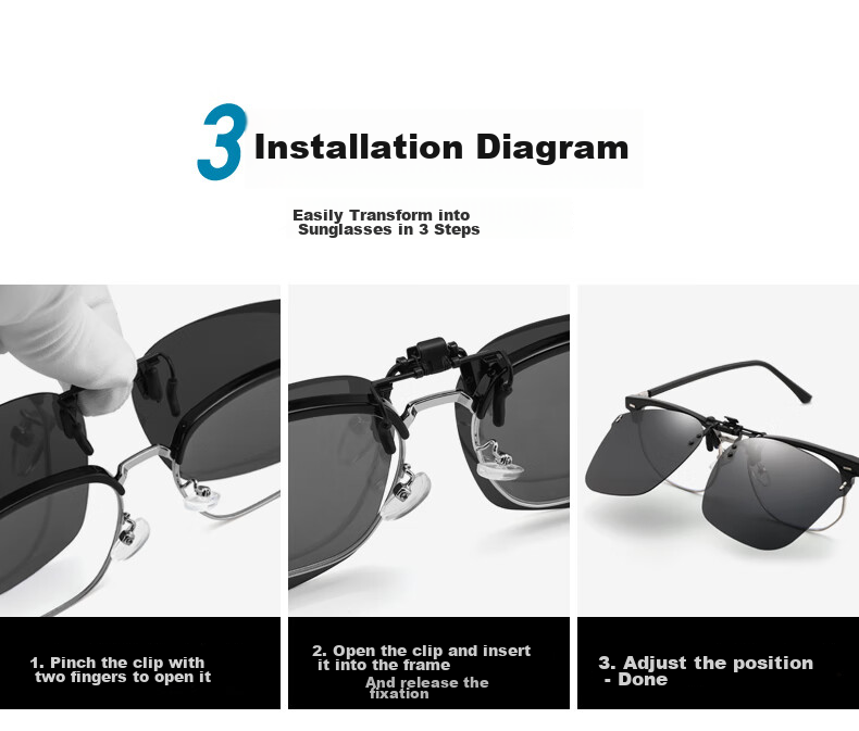 LESCA LUNETIER Polarized Clip-On Sunglasses for Men And Women, Adjustable Prescription Sunglasses Clip-On for Driving And Fishing 13