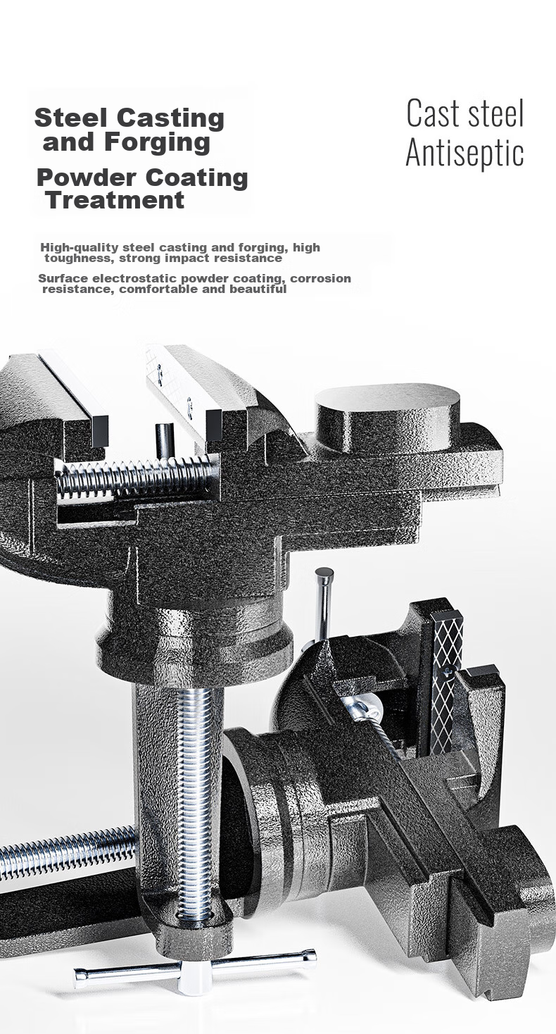 DELIXI Bench Vise, Small Multi-Functional Household Vise, 360° Rotatable Bench Vise Table, Workbench Mini Bench Vise 7
