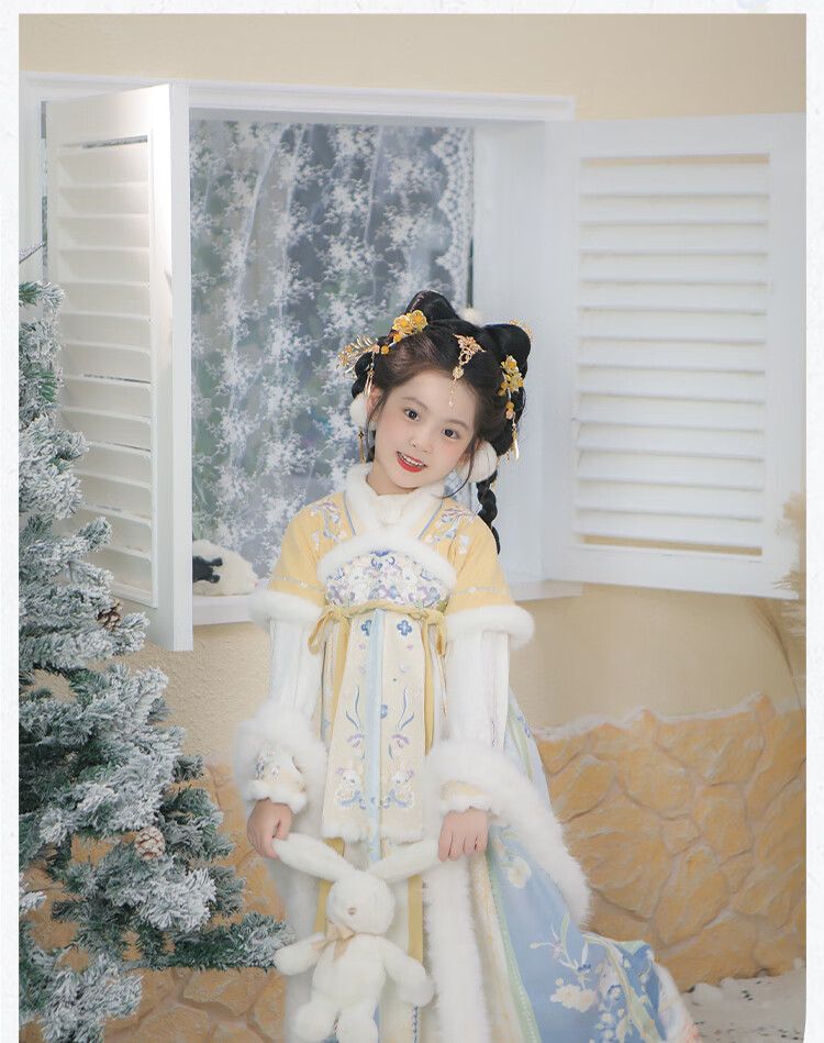 Qibo Hanfu Girls' Autumn And Winter 2025 New Style Children's Chinese-Style Thick Dress, Girl Dream (Draping Only), Size 120 6