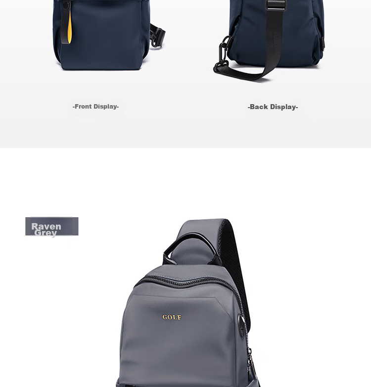 GOLF Chest Bag for Men, Trendy Crossbody Bag, Casual Shoulder Bag for IPad And Phone, Cycling Sports Travel Small Backpack 20