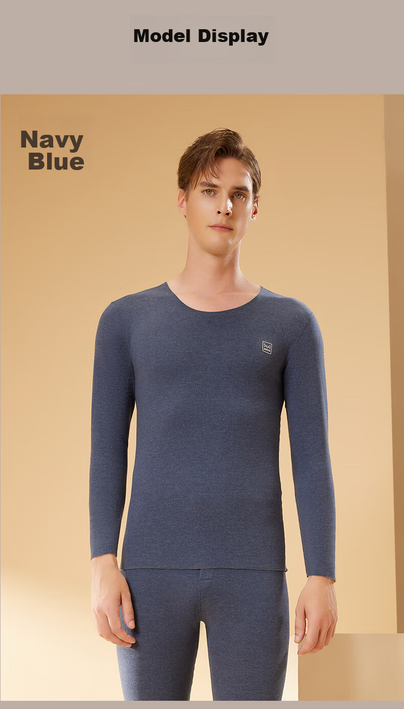 MiiOW [Goose down And Silk] 2026 New Thermal Underwear for Men, German Goose Down Heating Thickened Autumn Top And Bottom Set Base Layer 18