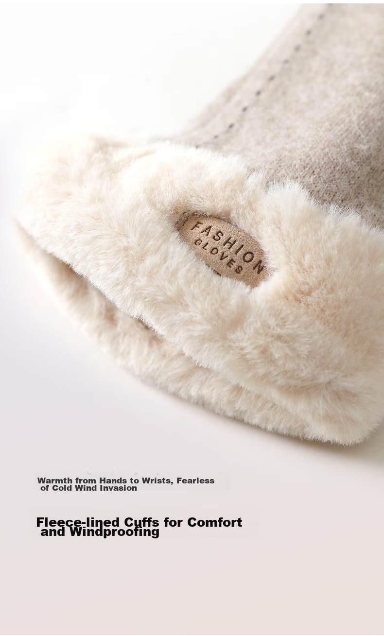 MISSION UV Sheepskin Warm Gloves for Women, Thick And Fleece-Lined for Winter, Autumn And Fall, Suitable for Cycling And Driving, Windproof And Cold-Resistant, Touchscreen Compatible 4