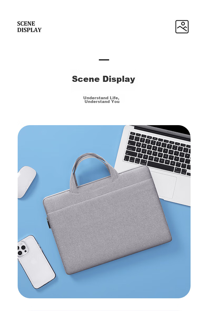 BUBM Laptop Bag, Handheld, 15.6 Inches, Suitable for Men, Compatible with Apple MacBook And Huawei Laptops, Business Laptop Sleeve 14