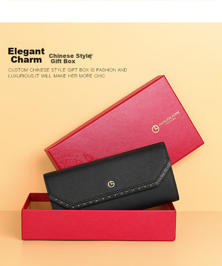 Goldlion Women's Wallet, Fashionable Long Style, Large Capacity Purse, Gift Box, Birthday Present 11