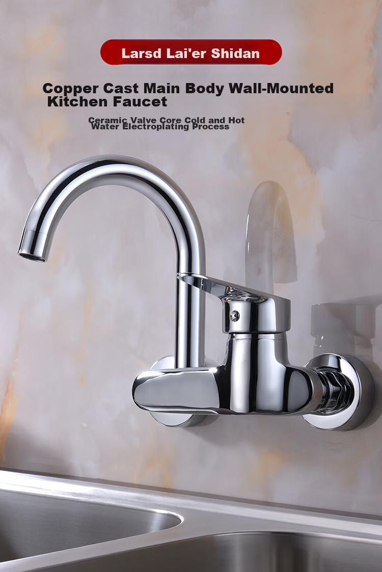 Larsd Wall-Mounted Kitchen Faucet, Hot And Cold Rotatable Sink Mixer Tap for Balcony, LD75022 2