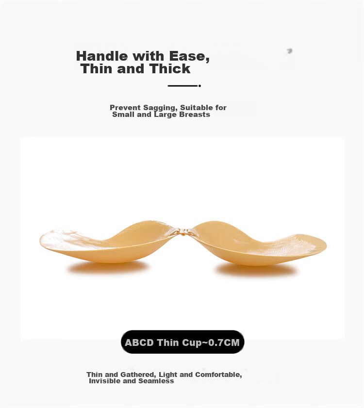 LangSha Mango Cup Breast Pads, Wedding Dress Invisible Nipple Covers, Breathable Small Breast Push-Up Lift, Spring And Summer Bra, Strapless Underwear 7