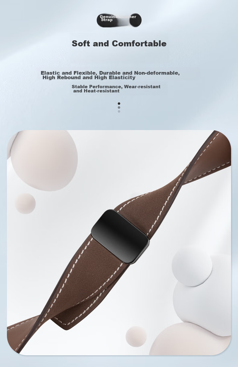 BHO Suitable for Apple Watch Straps, Apple Watch S12/S11 Genuine Leather Strap, IWatch S10/S9/8/7/Ultra4/SE3/2/1 Suede Leather Strap, Genuine Leather 5