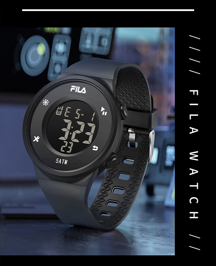 FILA Electronic Watch, Luminous Digital Watch, Sports Watch, Student Watch, Exam Watch for Middle And High School Students, 6557-017 6