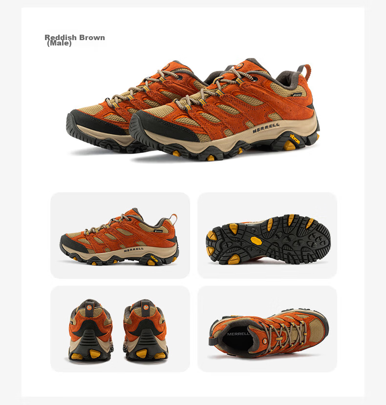 Merrell MOAB3 GTX Hiking Shoes, Outdoor Waterproof Sports Climbing Shoes for Men, Vibram Outsole, Non-Slip Breathable Winter Shoes, Size 42 19