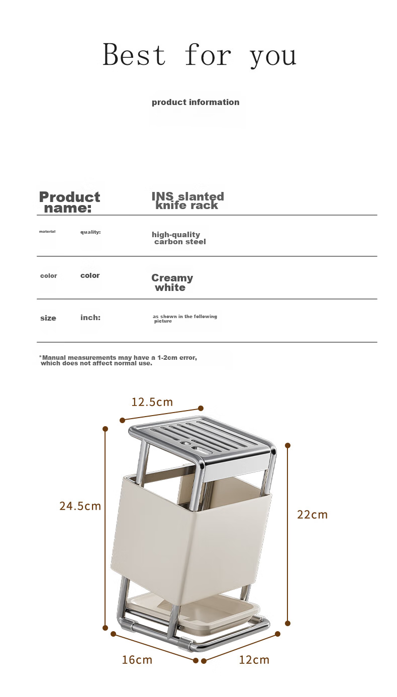 Shuaishi Stainless Steel Knife Holder Kitchen Storage Rack for Knives, Chopsticks, Cutting Boards, Multi-Functional Organizer Shelf 10
