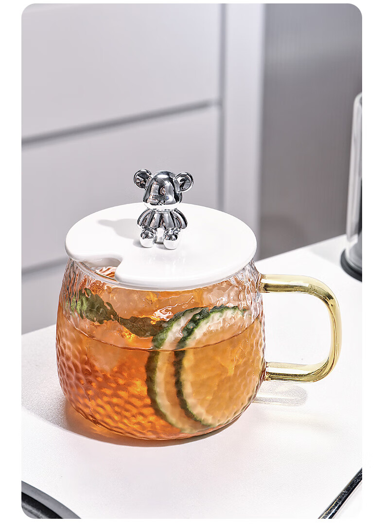 CRISTALGLASS Heat-Resistant Glass Cup Set with Handle for Tea Brewing, Large Capacity Water Mug, Milk Cup, Coffee Mug for Home Use 8