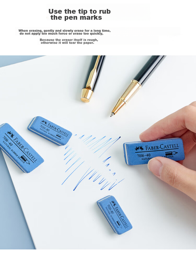 Faber-Castell Matte Eraser, Sand Eraser, Multi-Purpose Eraser, 7016-40 Large Size, Pack of 5 6