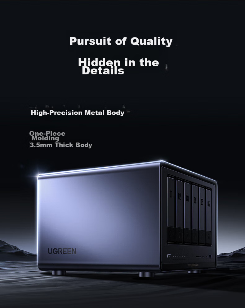 UGREEN Private Cloud DXP6800 Plus Six-Bay 10G NAS Network Storage Server, AI Photo Album File Data Backup Remote Sharing Enterprise Office Hard Drive Cloud Space 57