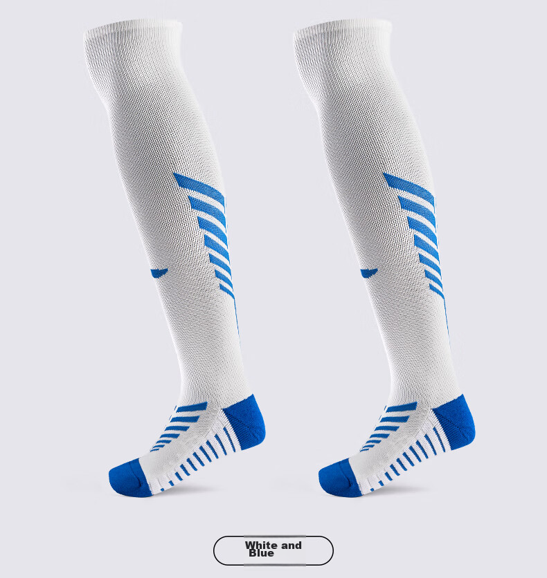Li-Ning Soccer Socks for Adults, Children And Students, Non-Slip Long Over-Knee Socks with Terry Bottom, Sports Training Socks for Men And Women, Blue, M Size 28