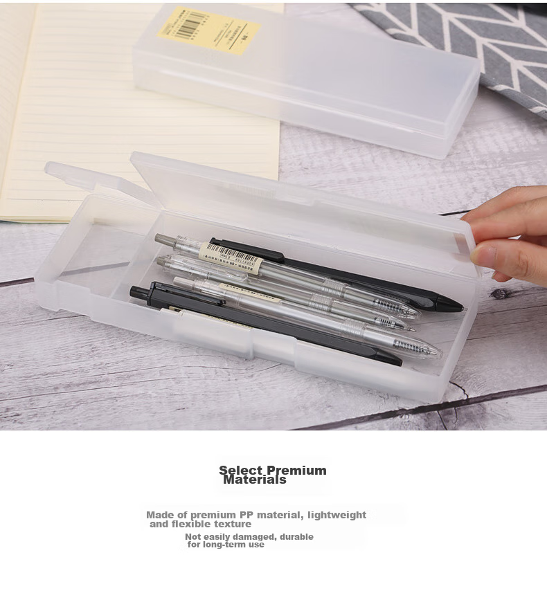 M&G Stationery Transparent Pencil Case, Multifunctional Large Capacity Frosted Storage Box, Crush-Resistant Plastic, Exam Small Size ASB92275 4