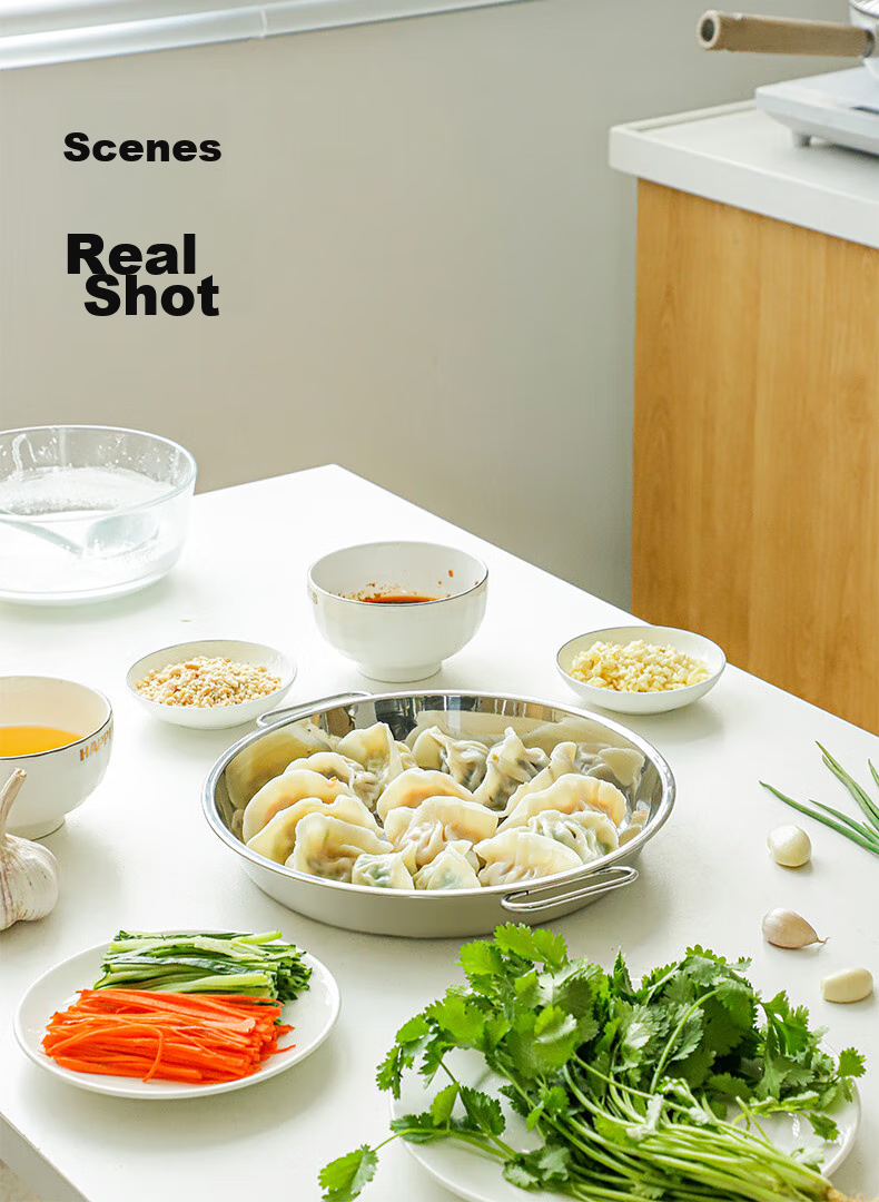 Guangyi 304 Stainless Steel Liangpi Plate And Liangpi Gong, Steaming Tool for Liangpi And Rice Noodle Rolls, 26cm GY7632 18