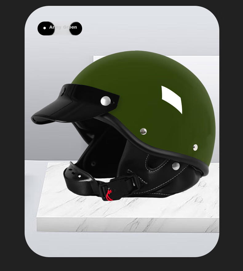 MYARMOR Motorcycle Helmet, New National Standard, Electric Vehicle 3C Certified, Retro Half Helmet, Unisex for All Seasons, Personalized Motorcycle Safety Helmet, M(57-58), Khaki White 17