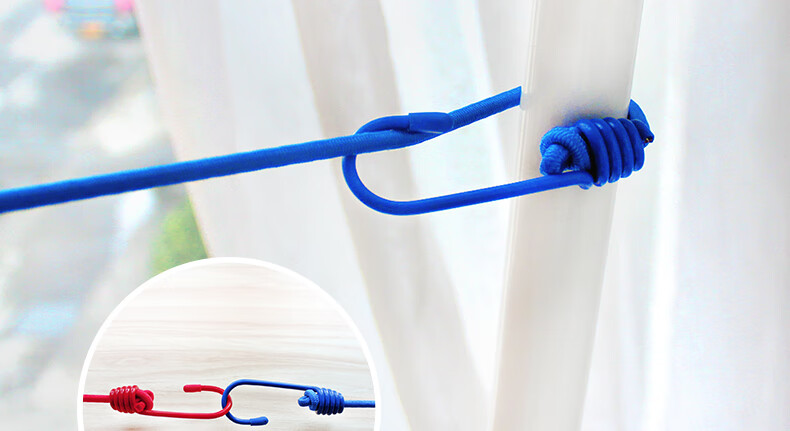 Etravel Travel Clothesline with Clips, Non-Slip Outdoor Heavy-Duty Drying Rope, No Drilling Required, Hotel Hanging Drying Strap, 12 Clips, Colorful 6