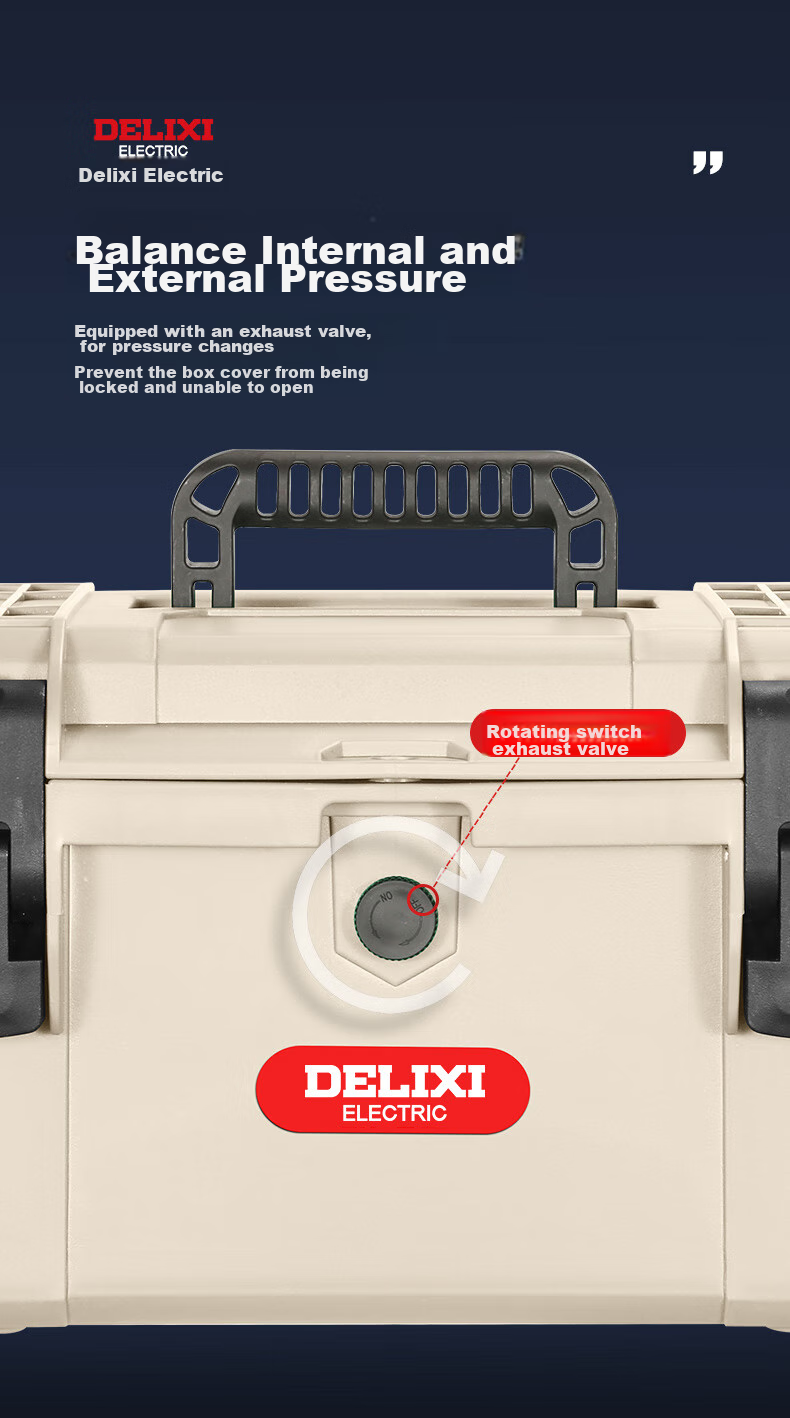 DELIXI Hardware Toolbox, Industrial-Grade Household Waterproof Box, Multifunctional Storage Box, Thickened Electrician's Car-Mounted Repair Kit 8
